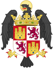 Coat of Arms of Isabella of Castile as Princess of Asturias (with crest)