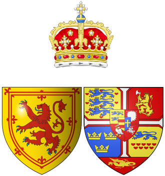Anne's Coat of Arms as Queen consort of Scots Coat of arms of Anne of Denmark as Queen consort of Scots.png