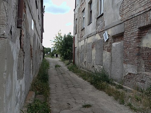 Condemned buildings in Plock, Poland.