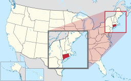 Connecticuts läge i USA