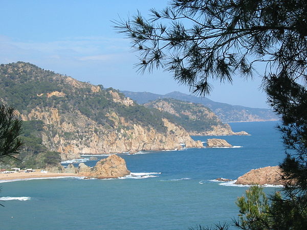 Typical landscape of Costa Brava that gives its name, "rugged coast" (coastline between Sant Feliu de Guíxols and Tossa de Mar)