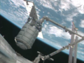 Cygnus being berthed to the ISS on 29 September 2013