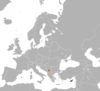 Location map for Cyprus and Kosovo.