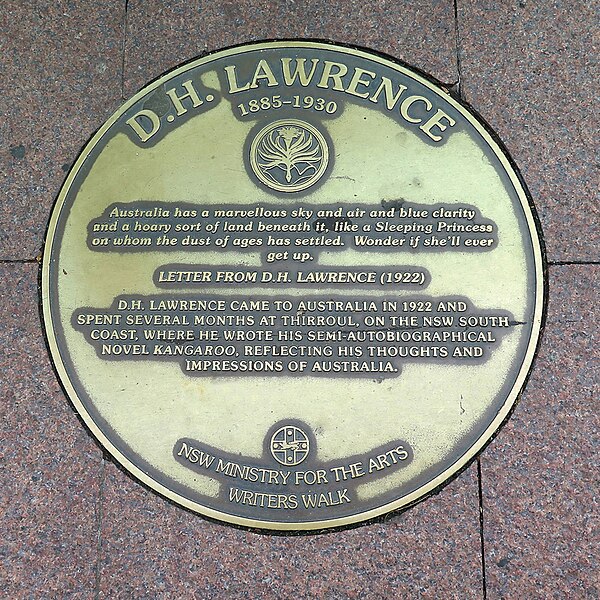 File:D.H. Lawrence Sydney Writers Walk plaque.jpg