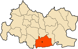 Localização da cidade dentro da província de Tissemsilt