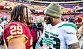 Avec Derrius Guice (en) des Redskins en novembre 2019.