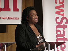 Abbott speaking at the New Statesman hustings for the 2010 Labour Party leadership election Diane Abbott, New Statesman hustings.jpg