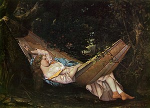 Gustave Courbet: La hamaca / الفراش المعلّق  1844