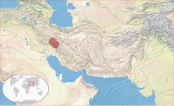 Udbredelsesområde i det vestlige Iran.