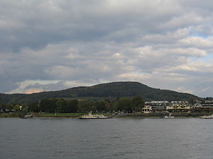 The Dollendorfer Hardt, viewed from the banks of the Rhine near Bonn-Bad Godesberg