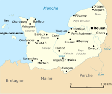 The Duchy of Normandy in the 11th century. Duche de Normandie.svg