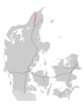 E39's ruteforløb i Danmark.