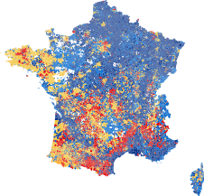First-place candidate by commune (2012 borders)