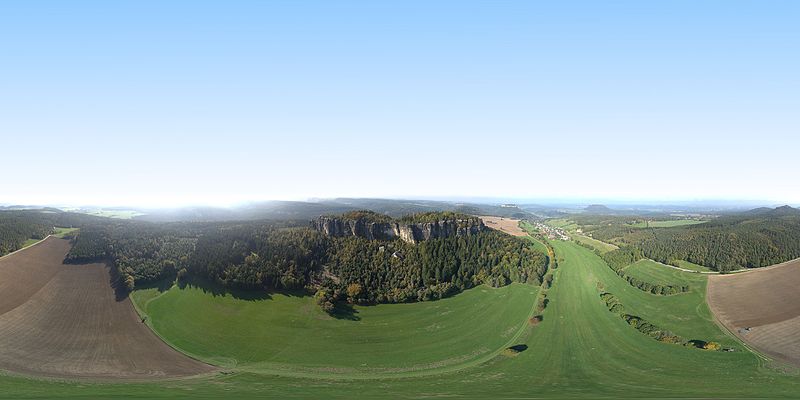 File:Elbsandsteingebirge Pfaffenstein spheric 360x180deg air panorama 1.jpg