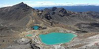 Emerald Lakes from the summit of Red Crater