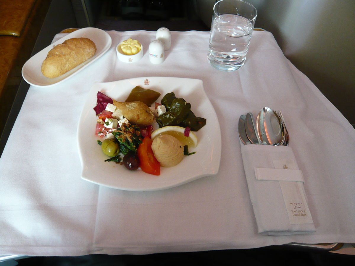 emirates business class a380 food