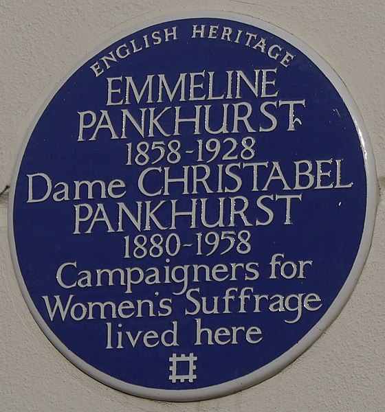File:Emmeline Pankhurst 50 Clarendon Road blue plaque.jpg