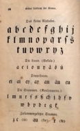 German alphabet from an 1850s American Mennonite children's book.