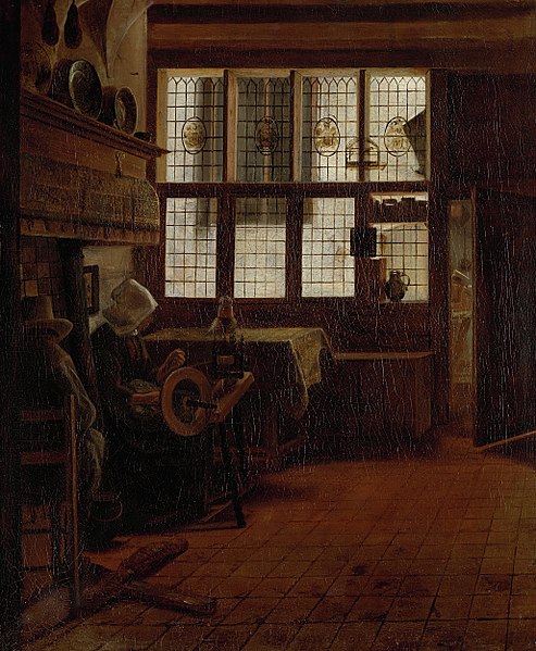 File:Esaias Boursse - Interieur met vrouw aan spinnewiel - SK-A-767 - Rijksmuseum.jpg