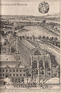Eton College in 1690, in an engraving by David Loggan Eton College by Loggan 1690 - R - slpl ste02048 merge.jpeg