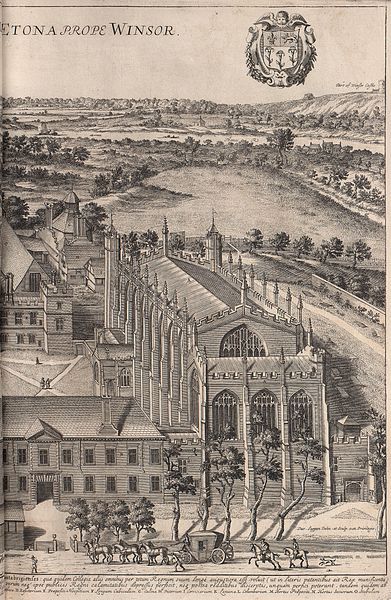 A bird's eye view of Eton College, founded 1440, by David Loggan, published in his Cantabrigia Illustrata of 1690