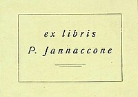 Ex-libris Pasquale Jannaccone