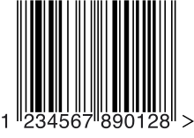 UPC invented by George J. Laurer (example is EAN13 format) Example barcode.svg