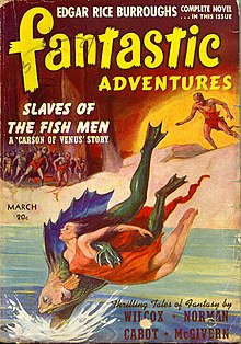 Обложка мартовского выпуска журнала «Fantastic Adventures» за 1941 год, с публикацией романа «Карсон с Венеры»