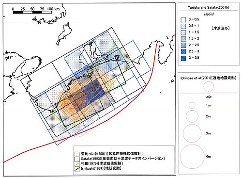 昭和南海地震の主要な断層モデル