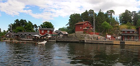 Fjäderholmarna, hamnen vid Stora Fjäderholmen.