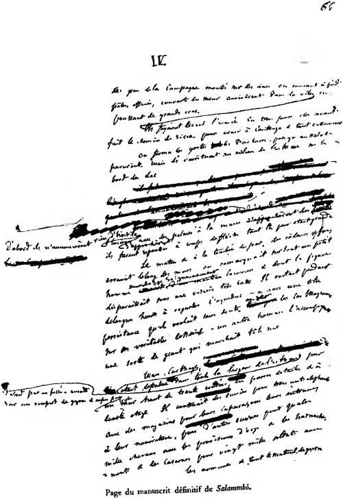 Page du manuscript définitif de Salammbô