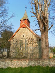 The former Church of the Assumption of St Mary the Virgin in East Wittering (photographed in March 2012) stands empty and requires ongoing maintenance. Former Church of the Assumption of St Mary the Virgin, East Wittering (NHLE Code 1354484).JPG