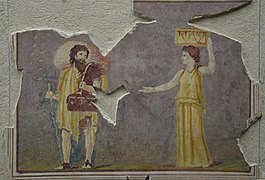 Fresco Fragments Recovered From the Villa Della Farnesina Roman 1st century BCE-1st century CE, Palazzo Massimo alle Terme, Rome (12171477413).jpg