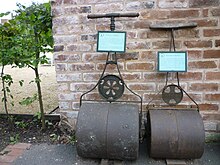Two "garden rollers" in Hill Close Gardens, Warwick Garden rollers.jpg