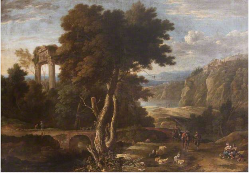 File:Gaspar de Witte - Classical Landscape with Travellers and a River.tiff