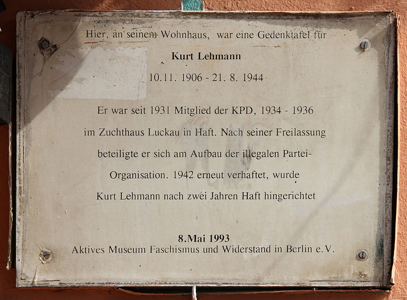 File:Gedenktafel Danziger Str 29 (Prenz) Kurt Lehmann.jpg