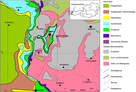 Geologische Karte des Gargellenfensters