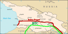 Map of Baku-Supsa and Baku-Tbilisi-Ceyhan pipelines through Georgia Georgian Pipelines.gif