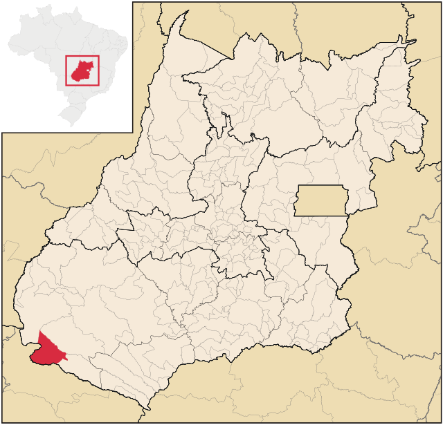 Localização de Chapadão do Céu em Goiás