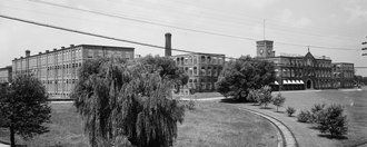 Gorham Manufacturing Company complex, formerly on Adelaide Avenue Gorham Manufacturing Co., Providence, R.I. Library of Congress ID4a13621a (cropped).tif