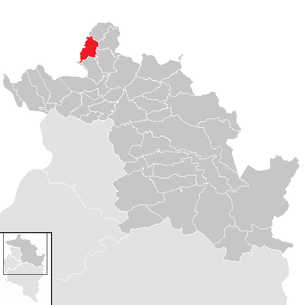Lage der Gemeinde Hörbranz im Bezirk Bregenz (anklickbare Karte)