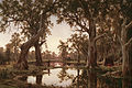 H. J. Johnstone, Večerní stíny, rameno řeky Murray, Jižní Austrálie, 1880
