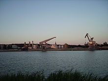 Hafen von Uffeln in der Abendsonne