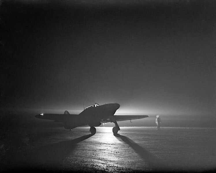 File:Hawker Hurricane Mk I taking off in the night.jpg