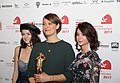 Lea van Acken , Teresa Hoerl und Lisa Marie Koroll| beim Hessischen Film- und Kinopreis 2017