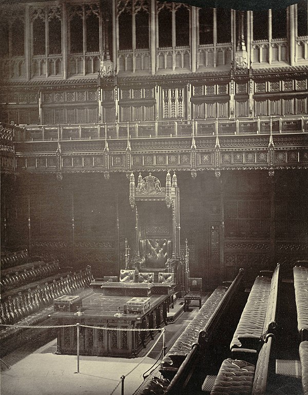 Ths Speaker's Chair in the UK House of Commons (19th century photograph)