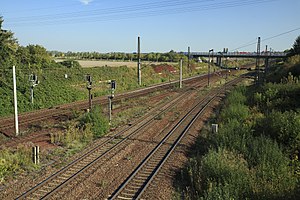 ex Abzw L Richtung Wiederitzsch, 3.10.2015, abgesehen vom Wetter dasselbe in grün