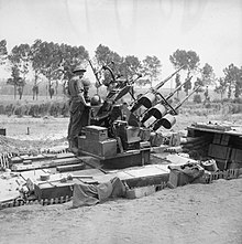 Crusader AA tank mounting a triple 20mm gun in a hull-down position, 19 July 1944 IWM-B-7738-Crusader-AA-19440719.jpg