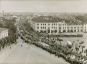 Шествие по Нарвскому шоссе в честь IX Праздника песни, 1928 год