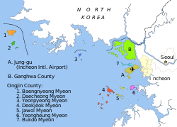 Divisions of Ongjin are numbered